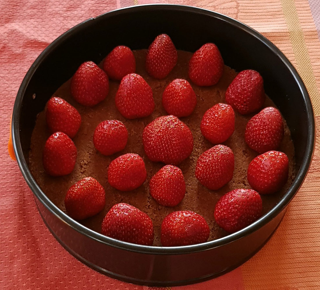 Préparation cheesecake à la fraise sans cuisson