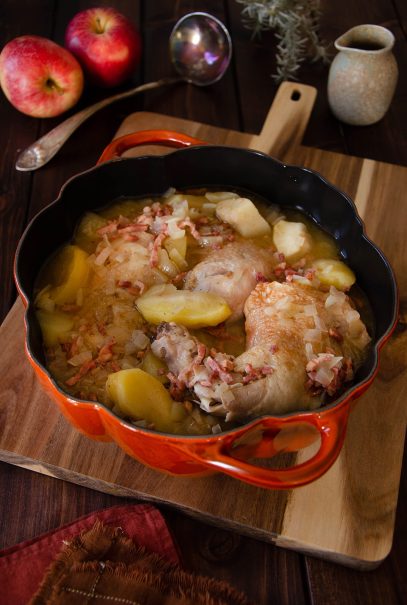 recette maison de cocotte de poulet pommes et cidre