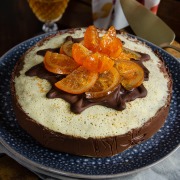 Gâteau de crêpes chocolat orange confite
