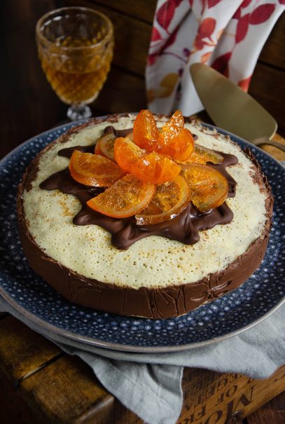 Gâteau de crêpes chocolat orange confite
