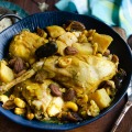 Recette de tajine de lapin fruits secs citron confit