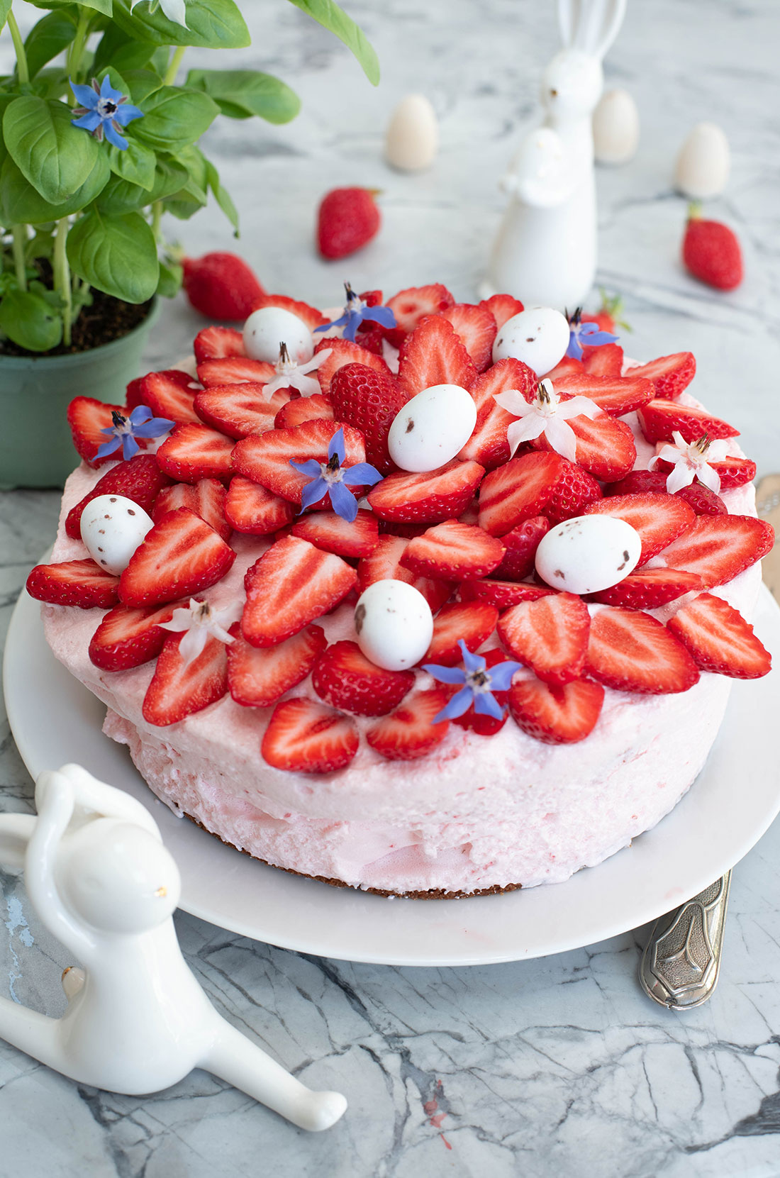 Recette de gâteau glacé aux fraises