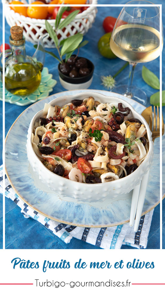 Pâtes aux fruits de mer et aux olives, recette fait maison
