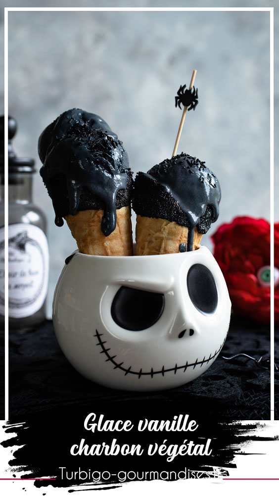 Halloween black ice cream
