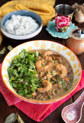 Curry vert de crevettes