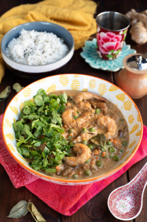 Curry vert de crevettes