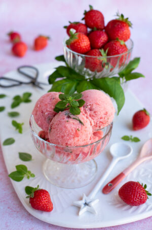 Sorbet fraise basilic